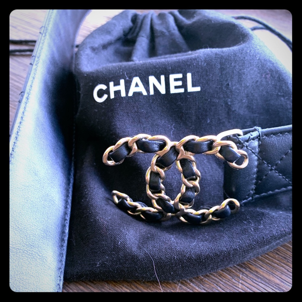 Chanel leather belt sz32